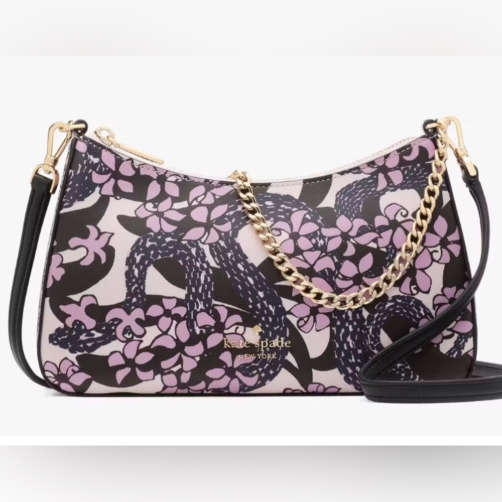 KATE SPADE SNAKE GARDEN PRINTED MEDIUM CONVERTIBLE CROSSBODY BAG - NWT